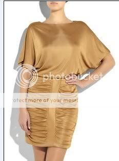MJ golden ruching silk dress for $119 -shopyop