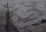 StarryNightOnIndexCardv3.jpg Pencil image by Conserved