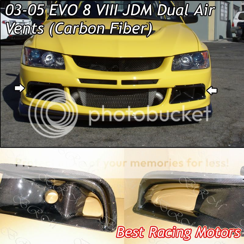 0305 EVO 8 Front Bumper Dual Air Duct Vents (Carbon) eBay